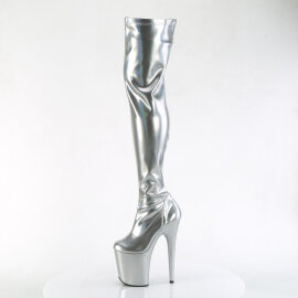 Pleaser FLAMINGO-3000HWR Cuissardes à plateforme Holo Argent EU-42 / US-12