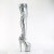 Pleaser FLAMINGO-3000HWR Cuissardes à plateforme Holo Argent EU-42 / US-12