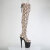 Pleaser FLAMINGO-3008SP-BT Cuissardes à plateforme Imprimé serpent Marron EU-35 / US-5