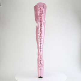 Pleaser FLAMINGO-3020GP Cuissardes à plateforme Revêtement laqué Paillettes Rose EU-37 / US-7