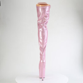 Pleaser FLAMINGO-3020GP Cuissardes à plateforme Revêtement laqué Paillettes Rose EU-41 / US-11
