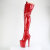 Pleaser FLAMINGO-3020GP Cuissardes à plateforme Revêtement laqué Paillettes Rouge EU-35 / US-5