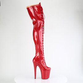 Pleaser FLAMINGO-3020GP Cuissardes à plateforme Revêtement laqué Paillettes Rouge EU-37 / US-7