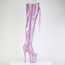 Pleaser FLAMINGO-3021GP Cuissardes à plateforme Revêtement laqué Paillettes Lilas EU-35 / US-5