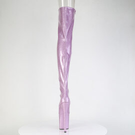 Pleaser FLAMINGO-3021GP Cuissardes à plateforme Revêtement laqué Paillettes Lilas EU-37 / US-7