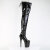 Pleaser FLAMINGO-3850 Cuissardes à plateforme Revêtement laqué Noir EU-35 / US-5