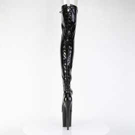 Pleaser FLAMINGO-3850 Cuissardes à plateforme Revêtement laqué Noir EU-37 / US-7