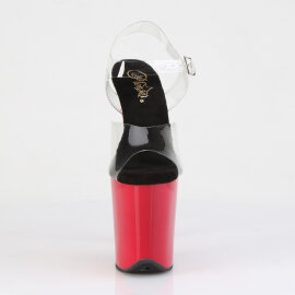Pleaser FLAMINGO-808 Sandales à plateforme Transparent Rouge EU-37 / US-7