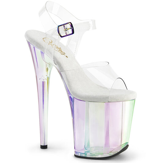 Pleaser FLAMINGO-808HT Sandales à plateforme Transparent Holo Multicolore fumé EU-41 / US-11