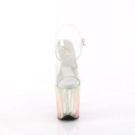 Pleaser FLAMINGO-808RG-03 Sandales à plateforme Transparent Paillettes Multicolore EU-35 / US-5