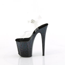 Pleaser FLAMINGO-808SS Sandales à plateforme Transparent Paillettes Noir EU-36 / US-6