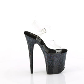 Pleaser FLAMINGO-808SS Sandales à plateforme Transparent Paillettes Noir EU-37 / US-7