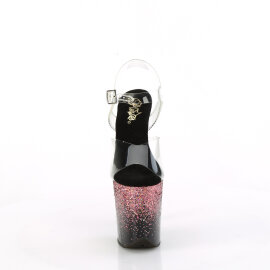 Pleaser FLAMINGO-808SS Sandales à plateforme Transparent Paillettes Rose EU-35 / US-5