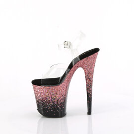 Pleaser FLAMINGO-808SS Sandales à plateforme Transparent Paillettes Rose EU-38 / US-8