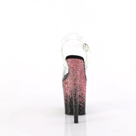 Pleaser FLAMINGO-808SS Sandales à plateforme Transparent Paillettes Rose EU-38 / US-8