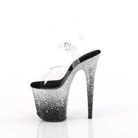 Pleaser FLAMINGO-808SS Sandales à plateforme Transparent Paillettes Argent EU-35 / US-5