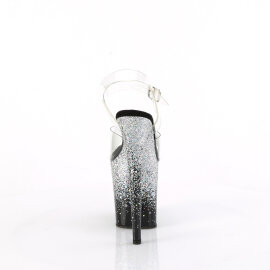 Pleaser FLAMINGO-808SS Sandales à plateforme Transparent Paillettes Argent EU-35 / US-5