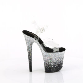 Pleaser FLAMINGO-808SS Sandales à plateforme Transparent Paillettes Argent EU-35 / US-5