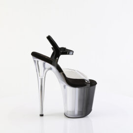 Pleaser FLAMINGO-808T-1 Sandales à plateforme Transparent Noir fumé EU-37 / US-7