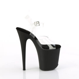 Pleaser FLAMINGO-808TGRS Sandales à plateforme Transparent Strass Noir Argent EU-35 / US-5