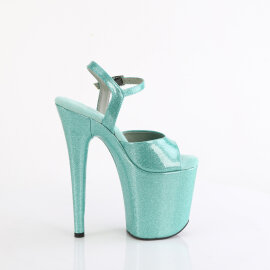 Pleaser FLAMINGO-809GP Sandales à plateforme Revêtement laqué Paillettes Turquoise EU-36 / US-6