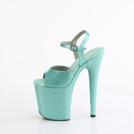 Pleaser FLAMINGO-809GP Sandales à plateforme Revêtement laqué Paillettes Turquoise EU-42 / US-12