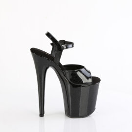 Pleaser FLAMINGO-809GP Sandales à plateforme Revêtement laqué Paillettes Noir EU-37 / US-7