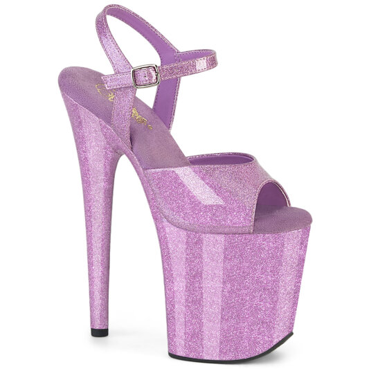 Pleaser FLAMINGO-809GP Sandales à plateforme Revêtement laqué Paillettes Lilas clair EU-35 / US-5