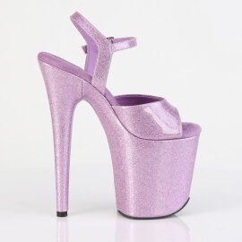 Pleaser FLAMINGO-809GP Sandales à plateforme Revêtement laqué Paillettes Lilas clair EU-35 / US-5