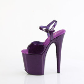 Pleaser FLAMINGO-809GP Sandales à plateforme Revêtement laqué Paillettes Lilas foncé EU-35 / US-5