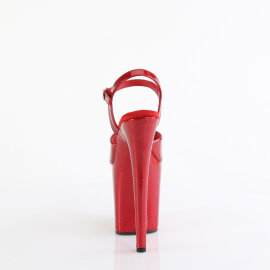 Pleaser FLAMINGO-809GP Sandales à plateforme Revêtement laqué Paillettes Rouge EU-38 / US-8