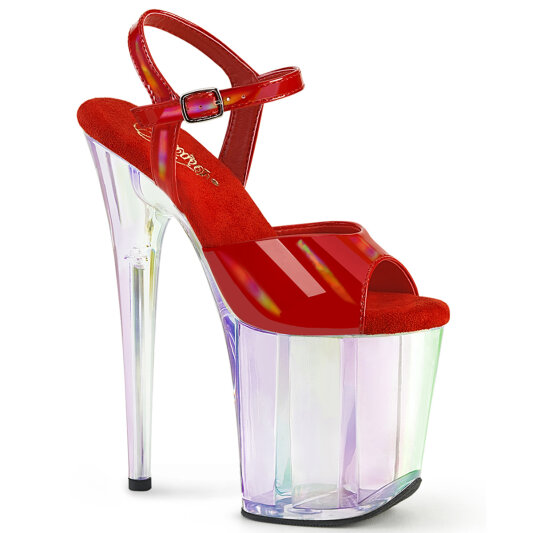 Pleaser FLAMINGO-809HT Sandales à plateforme Revêtement laqué Holo Rouge fumé EU-35 / US-5