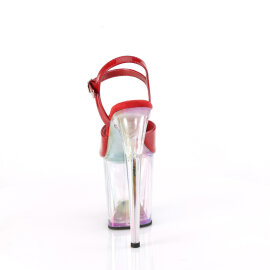 Pleaser FLAMINGO-809HT Sandales à plateforme Revêtement laqué Holo Rouge fumé EU-35 / US-5
