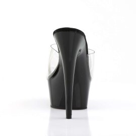 Pleaser Mules DELIGHT-601 Transparent Noir EU-35/US-5