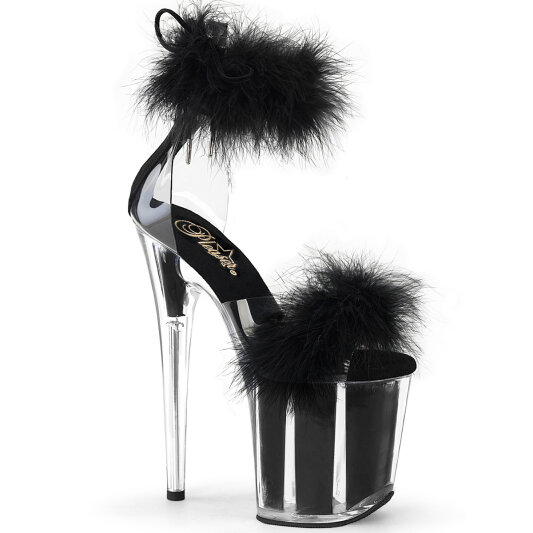 Pleaser FLAMINGO-824F Sandales à plateforme Transparent Noir EU-35 / US-5