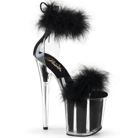 Pleaser FLAMINGO-824F Sandales à plateforme Transparent Noir EU-35 / US-5