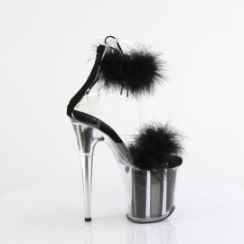 Pleaser FLAMINGO-824F Sandales à plateforme Transparent Noir EU-35 / US-5