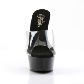 Pleaser Mules DELIGHT-601 Transparent Noir EU-37/US-7