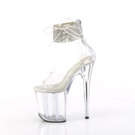 Pleaser FLAMINGO-824RS Sandales à plateforme Transparent Strass EU-41 / US-11