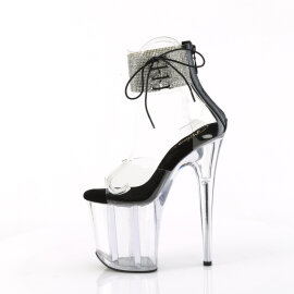 Pleaser FLAMINGO-824RS Sandales à plateforme Transparent Strass Noir EU-42 / US-12