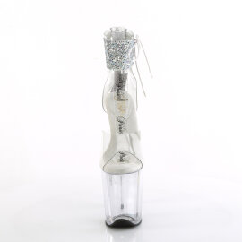 Pleaser FLAMINGO-824RS-02 Sandales à plateforme Transparent Strass EU-40 / US-10