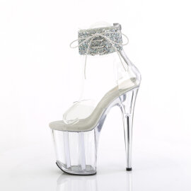 Pleaser FLAMINGO-824RS-02 Sandales à plateforme Transparent Strass EU-40 / US-10