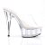 Pleaser Mules DELIGHT-601 Transparent Argent EU-40/US-10