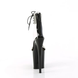 Pleaser FLAMINGO-827RS Sandales à plateforme Transparent Strass Noir EU-42 / US-12