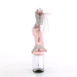 Pleaser FLAMINGO-827RS Sandales à plateforme Transparent Strass Argent Rose pastel EU-35 / US-5