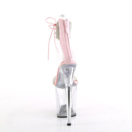 Pleaser FLAMINGO-827RS Sandales à plateforme Transparent Strass Argent Rose pastel EU-35 / US-5