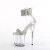 Pleaser FLAMINGO-827RS Sandales à plateforme Transparent Strass Argent EU-35 / US-5