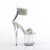 Pleaser FLAMINGO-827RS Sandales à plateforme Transparent Strass Argent EU-35 / US-5