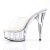 Pleaser Mules DELIGHT-601 Transparent Argent EU-35/US-5