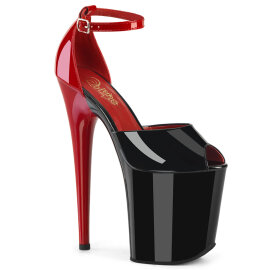 Pleaser FLAMINGO-868 Sandales à plateforme Rouge Noir EU-35 / US-5